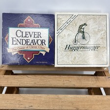 2 Mind Board Games Huggermugger and Clever Endeavor 1989 Game Night Complete