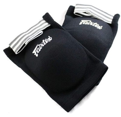 Fairtex Elastic Elbow Pads EBE1 Muay Thai Kick Boxing Protect Soft Fabric (Black
