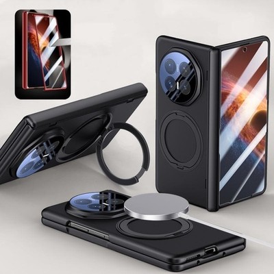 For Honor Magic V6 Magnetic Matte Hinge Stand Hard Full body Case + Glass Flim