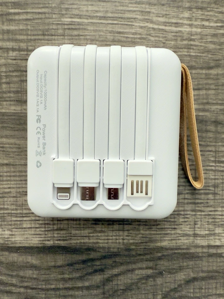 Power Bank portátil bateria de carregamento rápido com 4 cabos integrados - Imagem 4 de 4