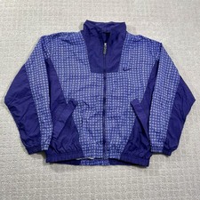 VTG 90s Nike Purple Geometric Full Zip Windbreaker Women  s Large Abstract Jacket