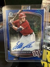 2025 Bowman Draft Ethan Petry Mega Box Blue Mojo Refractor Auto /150