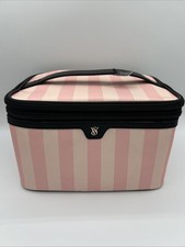 Victoria’s Secret Train Case Borsa Trucco a Strisce Iconica NUOVA CON ETICHETTE