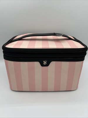 Victoria s Secret Train Case Iconic Stripes Makeup Bag NEW WITH TAGS