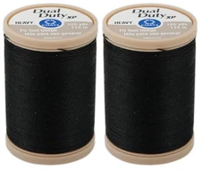 Coats Clark Dual Duty XP Heavy Weight Thread 2 Pack 125 Yards Black