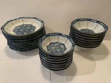 Vintage Pier 1 Octagon Asian Bowls, Service for 8, Kotobuki Trading, Japan