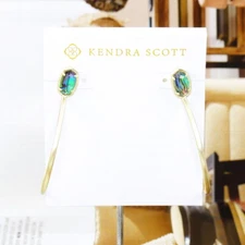 Clearance!! NWOT Kendra Scott Pepper Abalone Hoop Earrings Gold Plated