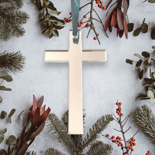 Cross Christmas Tree Decorations Mirrored