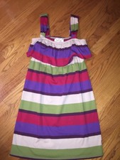 VaVa By JOY HAN WOMENS SUNDRESS Blouson WIDE STRIPE Dress SIZE S MADE IN USA