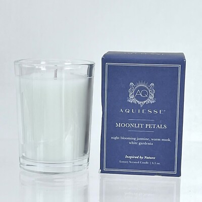 Aquiesse Candle Moonlit Petals 6.5oz  55 hrs burn time New In Box