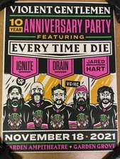 EVERY TIME I DIE VIOLENT GENTLEMEN HOCKEY 10TH ANNIV SILKSCREEN CONCERT POSTER