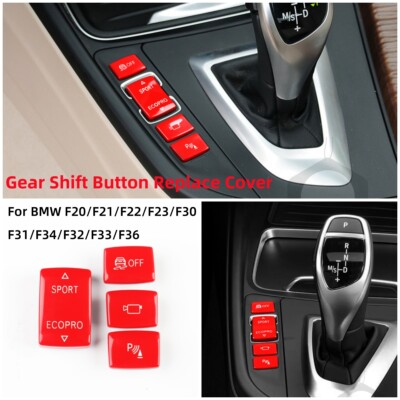 Red For BMW 1 2 3 4 Series F20 F22 F30 F32 13-19 Gear Shift Button Cover Replace