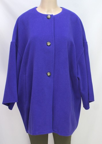 Max Mara Italy Damen Mantel 3/4 Arm 100% Wolle Lila Oversized Größe 6 - Bild 4 von 9