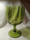 Green Glass Thumbprint Replacement Drinking Goblet Mid Century — photo 2