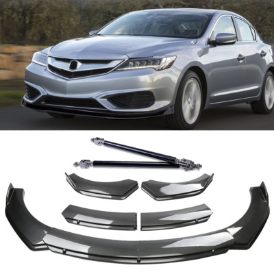 For Acura RSX ILX TSX Carbon Fiber Style Front Bumper Lip Spoiler Strut Rod