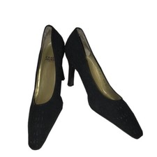 Charles Jourdan black Vintage Glitter Pointed Toe High Heels Pumps Sze 6 heels