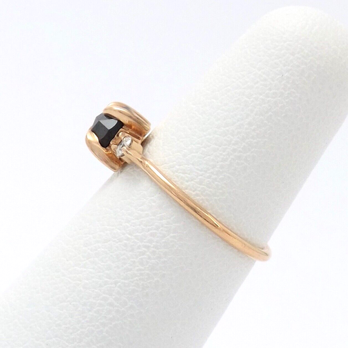 Catbird 14K Rotgold schwarzer Diamant Odile der Schwan Verlobungsring zertifiziert - Bild 4 von 10