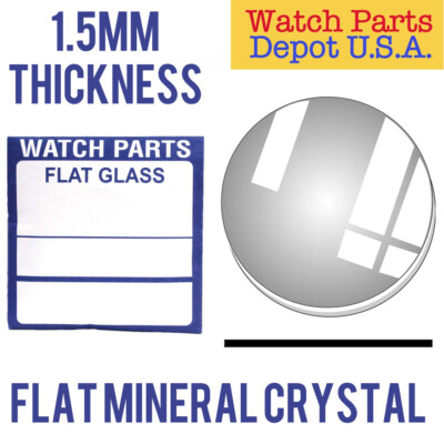 #ad #ad ROUND 1.50MM THICK FLAT WATCH MINERAL GLASS CRYSTAL REPLACEMENT SIZE 17MM 50MM $15.00