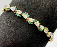 Gold Over Sterling Silver / 925 White & Green...