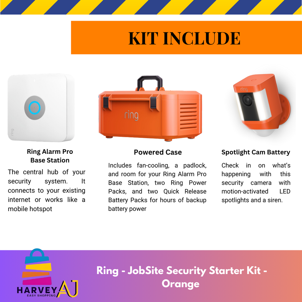 Ring Jobsite Security Starter Kit 5 Piece System LTE Enabled Base Station New eBay