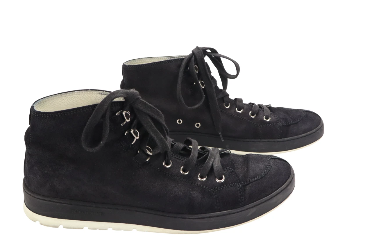 Baskets homme DIOR FR 42 cuir daim noir haut bout amande