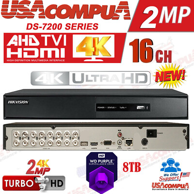 Hikvision 16 Channel Dvr 16ch Ds 7216hghi F2 Tvi Ahd Cvi 4ch 3mp 1 Audion In Ebay