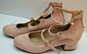 Zigi Soho Charisse Suede Look Pink Nude Block Heels Women's Size 5.5 | eBay