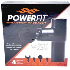 Powerfit Percussion Massager 4 Speed Levels 4 Massage Tips New Sealed Gift 
