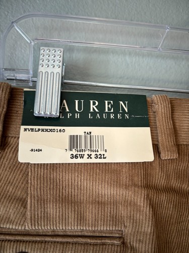 NWT Mens Lauren Ralph Lauren Tan Corduroy Trouser Pant 36x32 - Picture 8 of 11