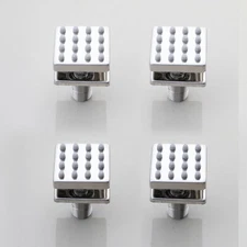4PCS Bathroom Rain Massage Body Jet Accessories Square Shower Space alumin