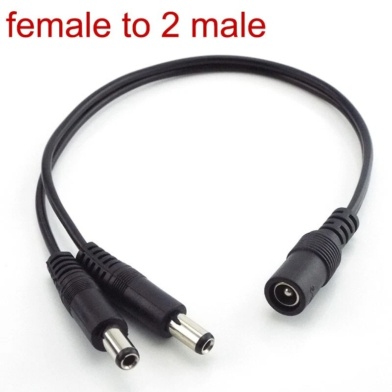 50pcs wholesale 5.5mm x 2.1mm Female to Male DC Power Splitter Connector Cable - Image 4 of 4