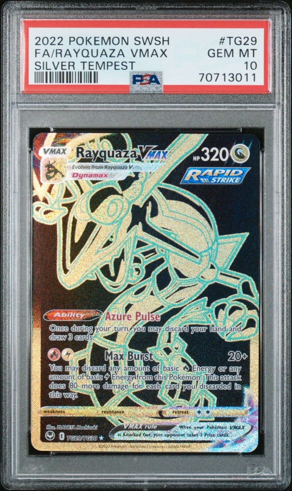 Shadow Rayquaza VMAX Full Art Holo Custom Trading Card 