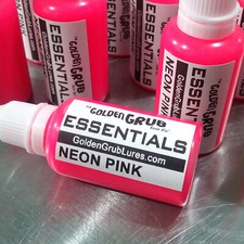 NUEVO 1 OZ. NEON PINK ESSENTIALS Color Líquido Tinte Pesca Señuelo Fabricación Plastisol