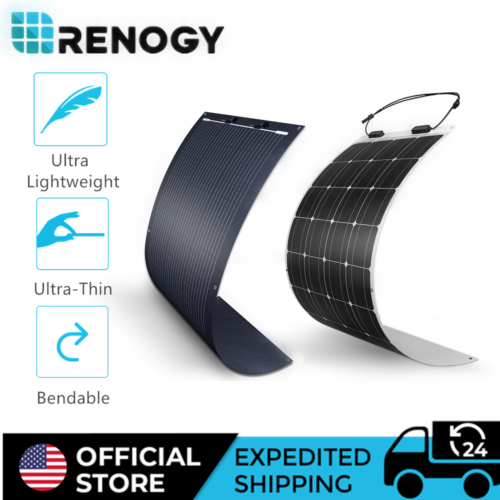 Renogy 100W Flexible 248° Monocrystalline Solar Panel Lightweight RV Roof Boat