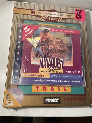 NEW SEALED Amazon Trail & MayaQuest Big Box PC Game Windows Macintosh Mecc NIB