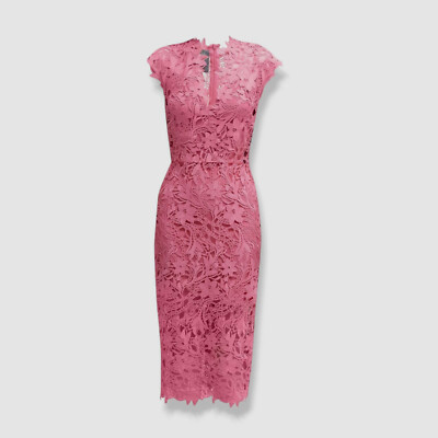 $2915 Monique Lhuillier Women's Pink Semi-Sheer Floral Lace Midi Dress Size 2 | eBay $2915 Monique Lhuillier Women's Pink Semi-Sheer Floral Lace Midi Dress Size 2 | eBay
