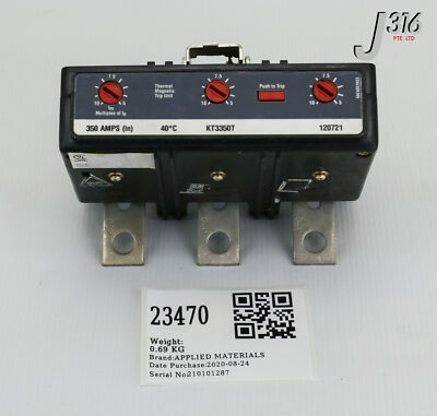 23470 APPLIED MATERIALS CB MAG THERM 3P 600VAC 350AINTCHG TRIP U
