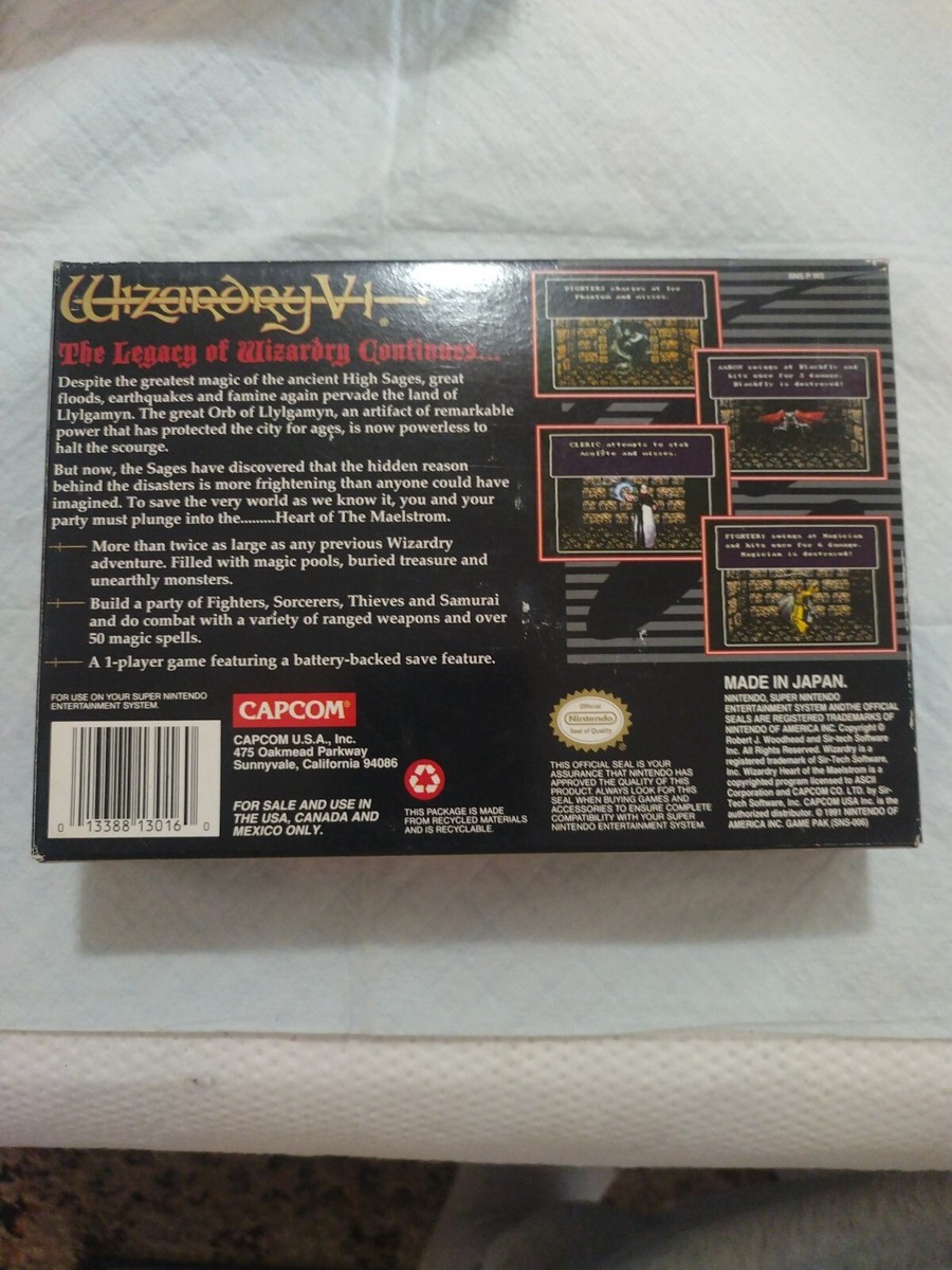 Wizardry V: Heart of the Maelstrom (Super Nintendo Entertainment