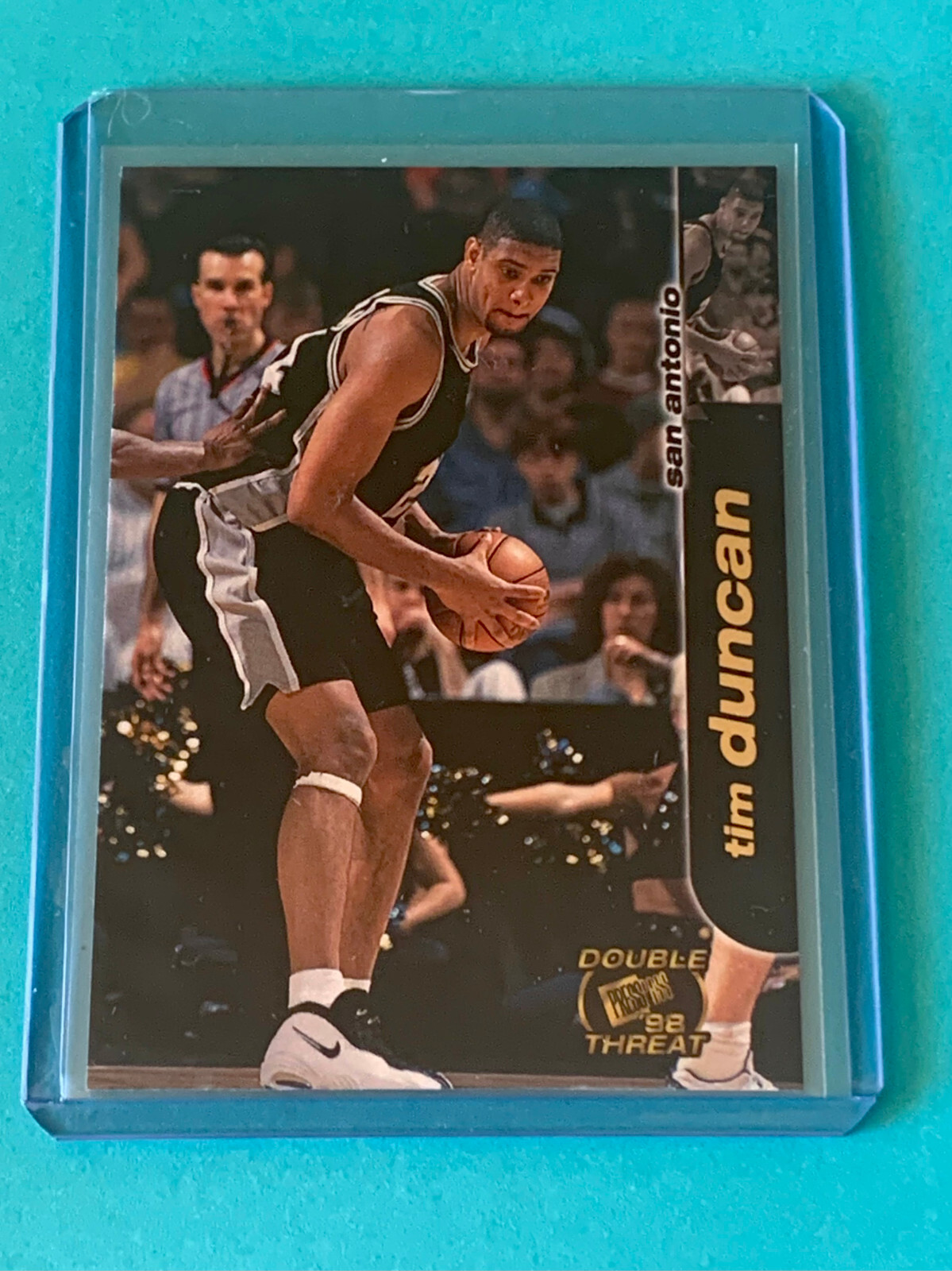 1998 Press Pass Double Threat Gold Name Variety #35 Tim Duncan Spurs HOFer G