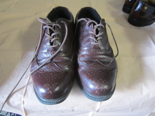 (3 pares) Zapatos de vestir vintage de cuero/superior para hombre talla 7,5 excelentes coleccionables. - Imagen 9 de 19