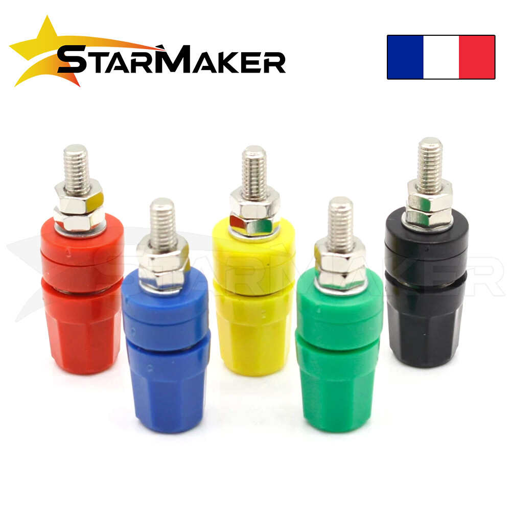 Accessoires Audio Douilles Banane De Sécurité QitinDasen - 30 Pièces Premium Pour Connecteurs 4mm - Rouge Et Noir Fiche Banane Femelle