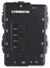 Manhattan USB 4Port Compact KVM Switch w/ Cables, Mic (151269)
