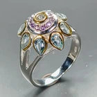 Fine Art ring Natural Blue Topaz Ring 925 Sterling Silver Size 8 /R471865