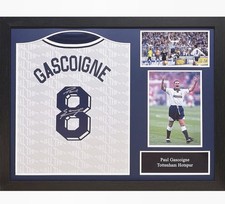 Paul Gascoigne Spurs Signed And Framed Tottenham 1991 Football Shirt