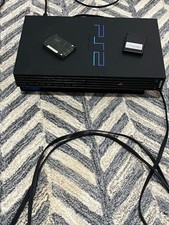 Sony PlayStation 2 Slim Console - Black with 2 Remote w Extenders 2 Mem Card