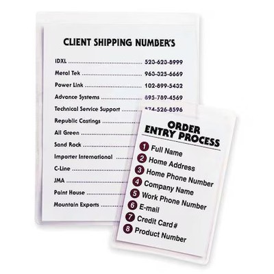 C-Line Products 70911 Shop Ticket Holder, Clear, 11 7/32'' H, Pk50