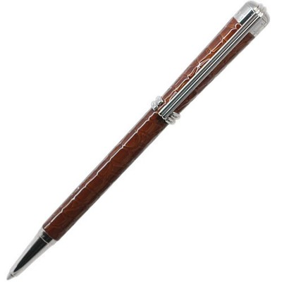 Dior Patent Croco style twist Ballpoint Pen Brown x Silver Germany