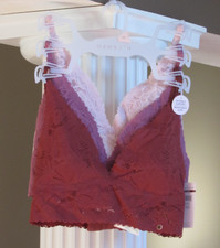 Danskin 3 SOFT LACE LOUNGE BRA'S Adjustable Straps Removable Pads Size L NWT 64