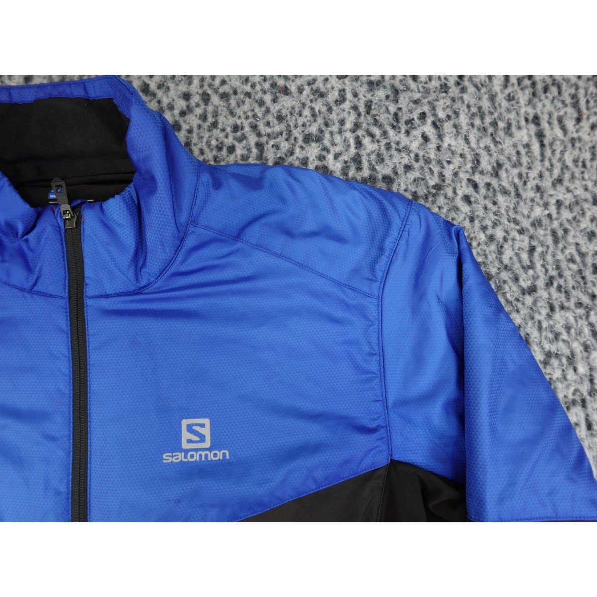 Salomon AdvancedSkin Shield Jacket Mens Large Blue Black Full Zip