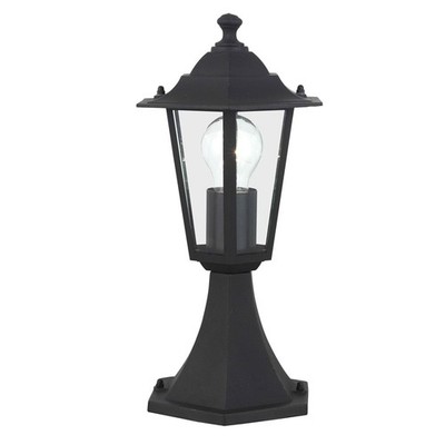 Brilliant Sockelleuchte ''CROWN'' IP44 Alu-Druckguss/Glas  schwarz E27 40284/06